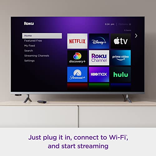 ROKU - Dispositivo de transmisión HD Express (Nuevo, 2022) con Cable HDMI de Alta Velocidad y Control Remoto Simple, configuración guiada y Wi-Fi rápido